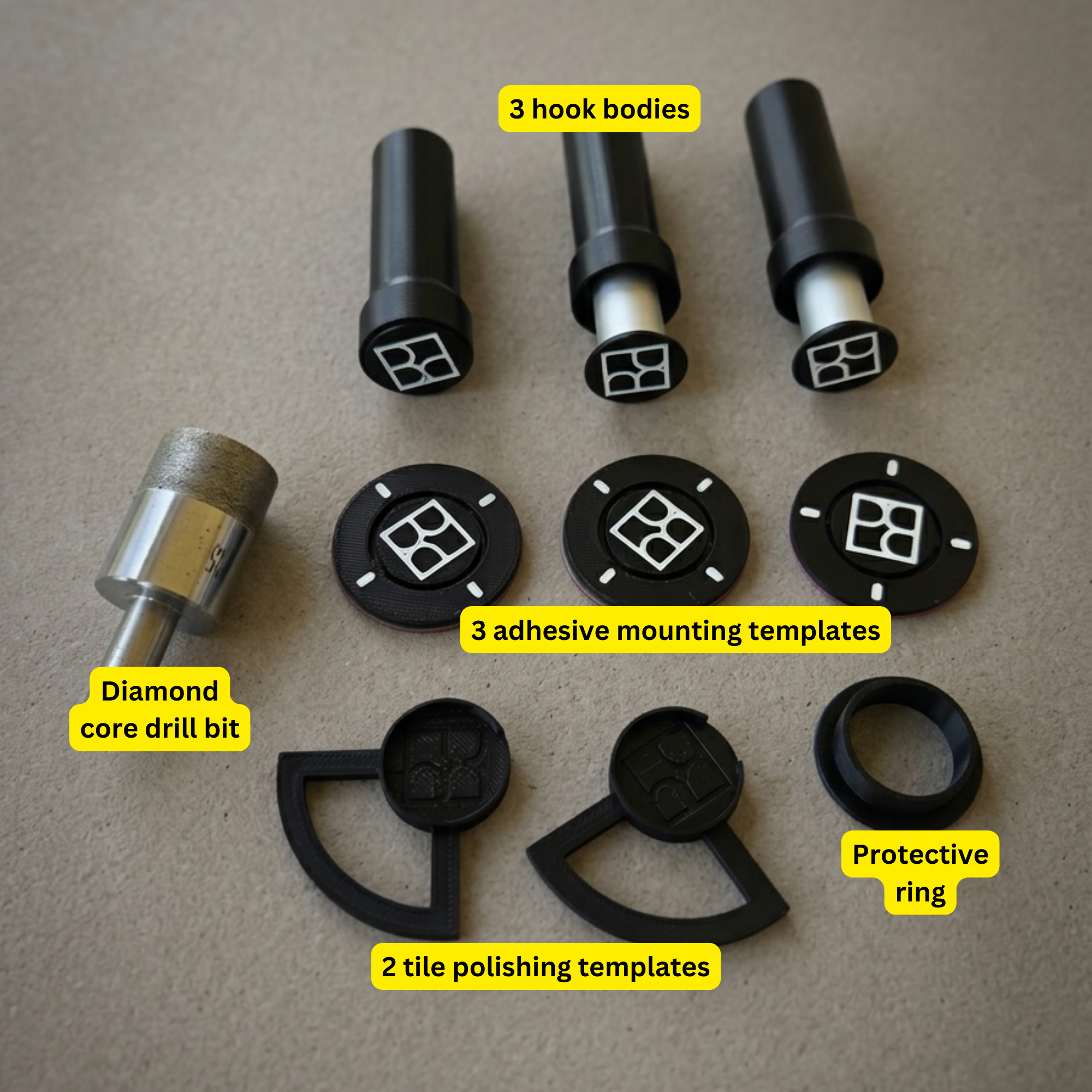 Hidden Tile-Integrated Towel Hook Set (3 or 5 Hooks)